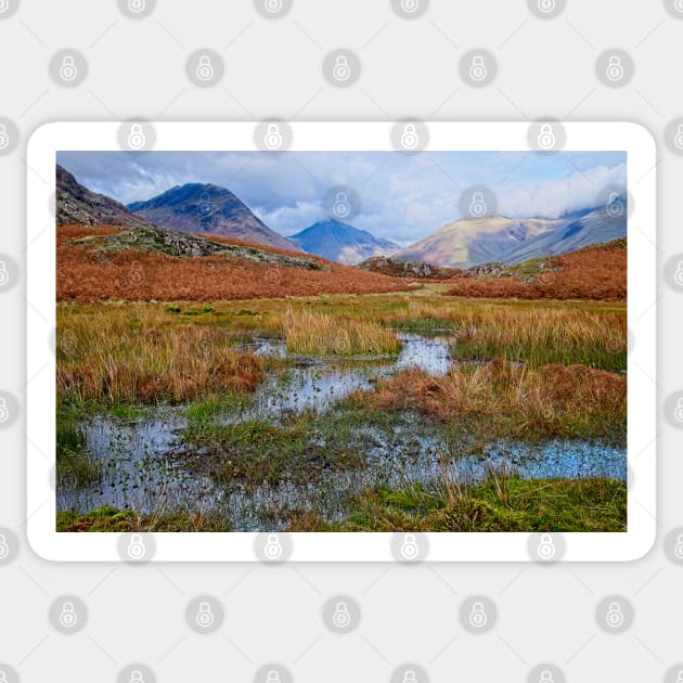 English Lake District Fells and Mountains near Wastwater Sticker by MartynUK